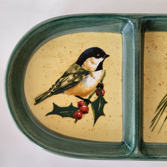 Lenox Winter Greetings Tray 3 Part Relish Dinnerware Catherine McClung Holiday - Picture 2 of 12